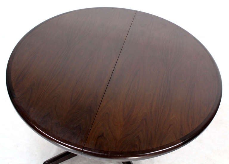 Danish Mid Century Modern Rosewood Round Dining Table Set with Six Chairs 3