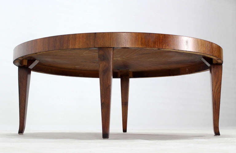 Round Walnut Mid-Century Modern Coffee Center Table by Widdicomb 4