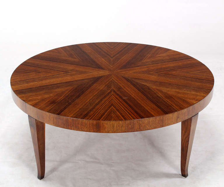 Round Walnut MidCentury Modern Coffee Center Table by at 1stDibs