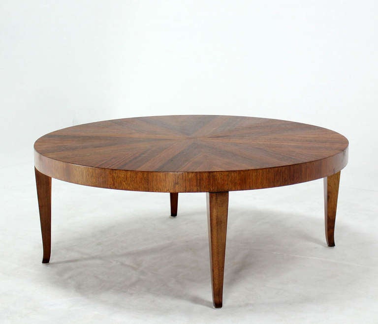 Round Walnut Mid-Century Modern Coffee Center Table by Widdicomb 5