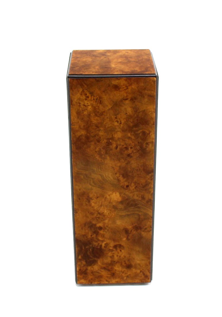 Lacquered Mid-Century Modern Square Burlwood Pedestal by Drexel