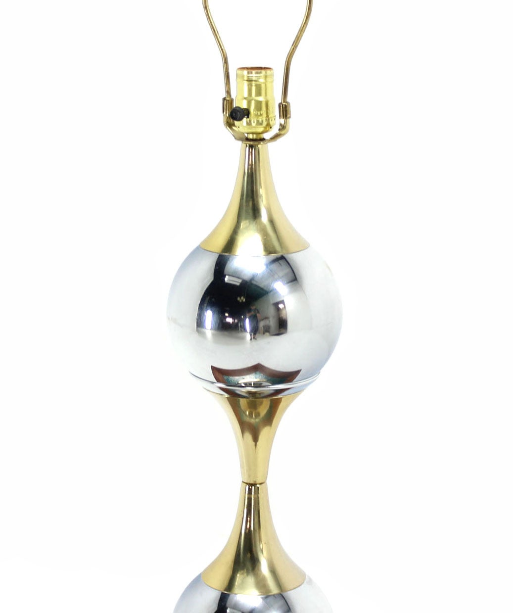 Chrome Globe and Brass Table Lamp 1