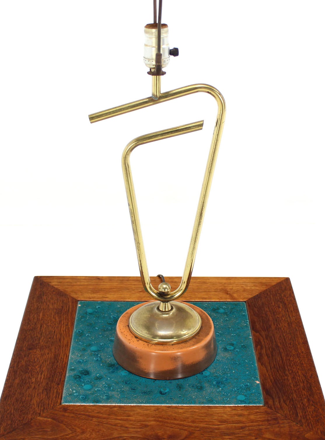 American Sculptural Brass Table Lamp Fontana Arte era.