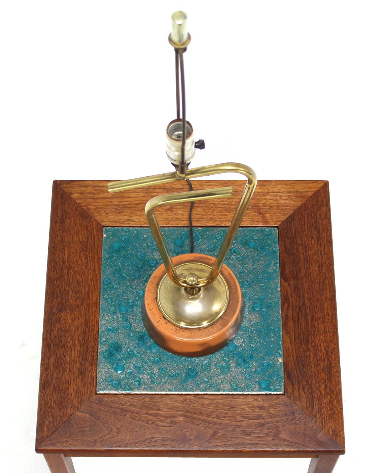 Mid-Century Modern Sculptural Brass Table Lamp Fontana Arte era.