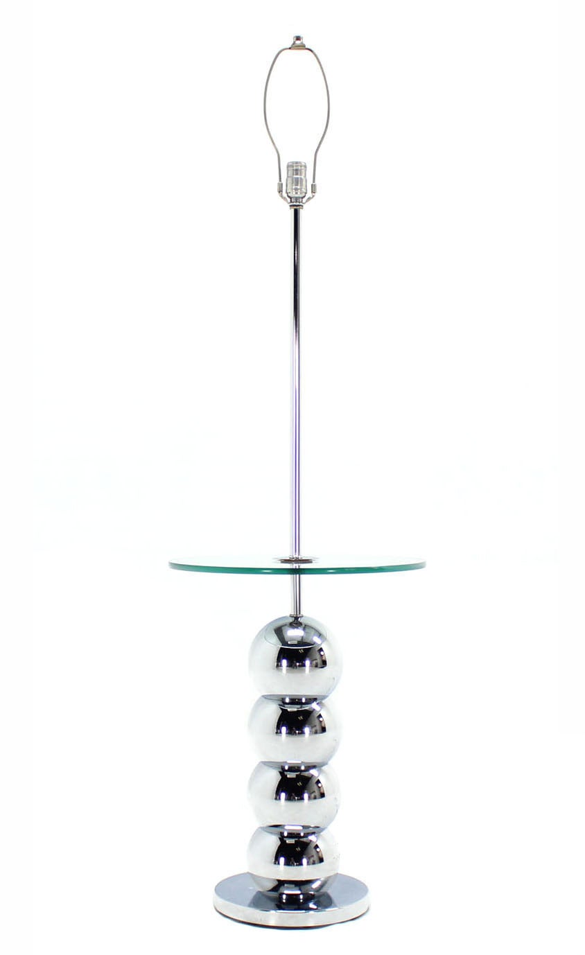 Mid-Century Modern Chrome Globes Glass Floor Lamp