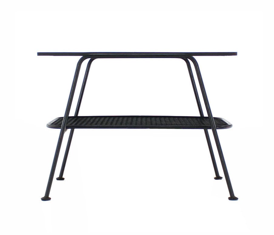 Steel Mid-Century Modern Bent Tube Two tier Side Table