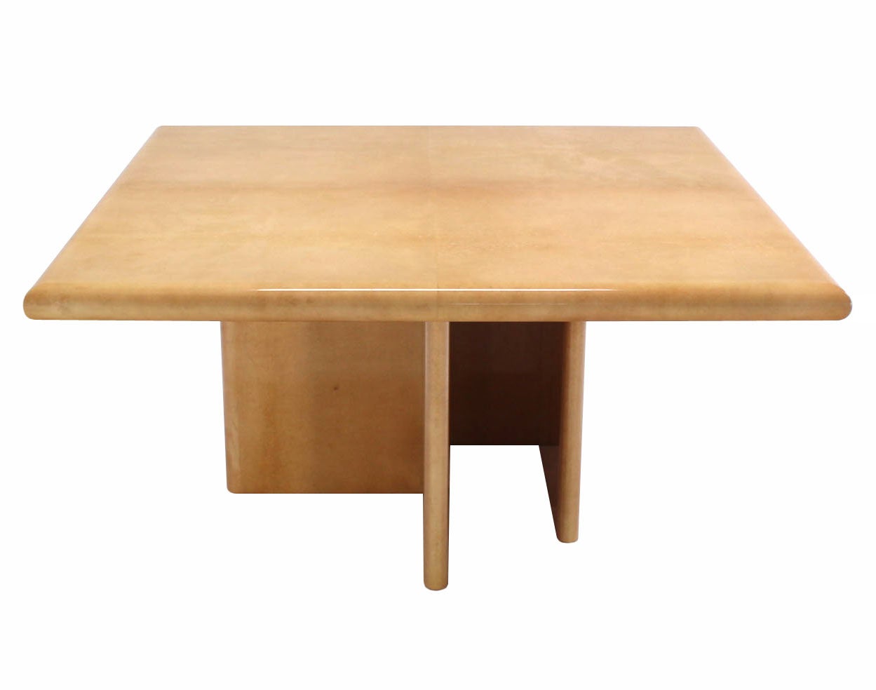 American Large Square Lacquered Goat Skin Conference Dining Table
