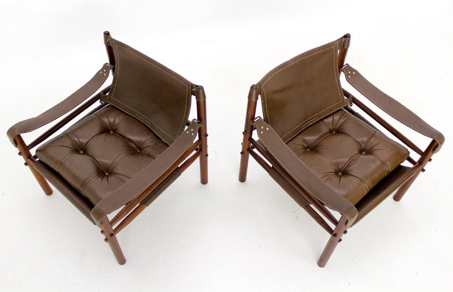 Pair of wonderful sirocco chairs designed by Arne Norel.