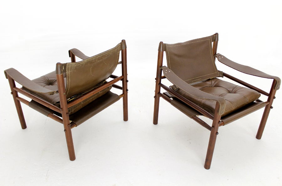20th Century Pair of Sirocco Leather Lounge Chairs by Arne Norel