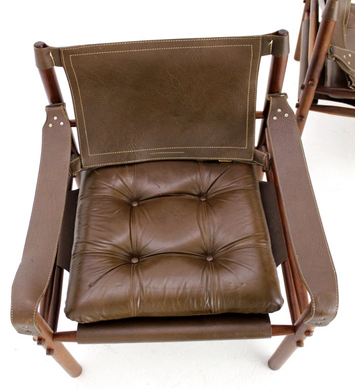 Pair of Sirocco Leather Lounge Chairs by Arne Norel 3