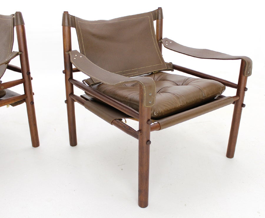 Pair of Sirocco Leather Lounge Chairs by Arne Norel 5
