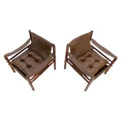 Pair of Sirocco Leather Lounge Chairs by Arne Norel