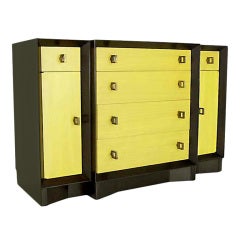 Two Tone Mahogany Mid Century Modern Deco Dresser