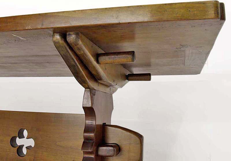Thick Solid Cherry-Top Harvest or Trestle Dining Table 2