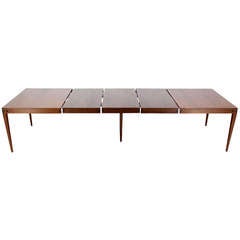 Very Fine Mid-Century Modern, Three-Leaf Dining Banquet Table by Directional