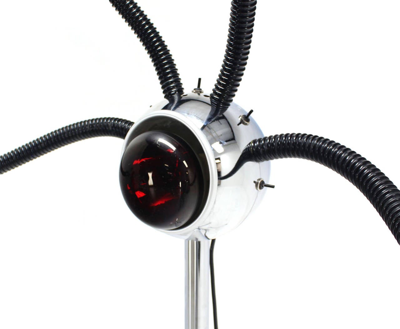 20th Century Chrome Wheel Base Mid-Century Modern Adjustable Four-Arm Lamp Heat Lamps