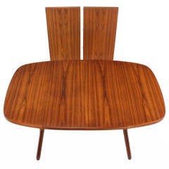 Danish Modern Teak Dining Room Table with Two Leaves