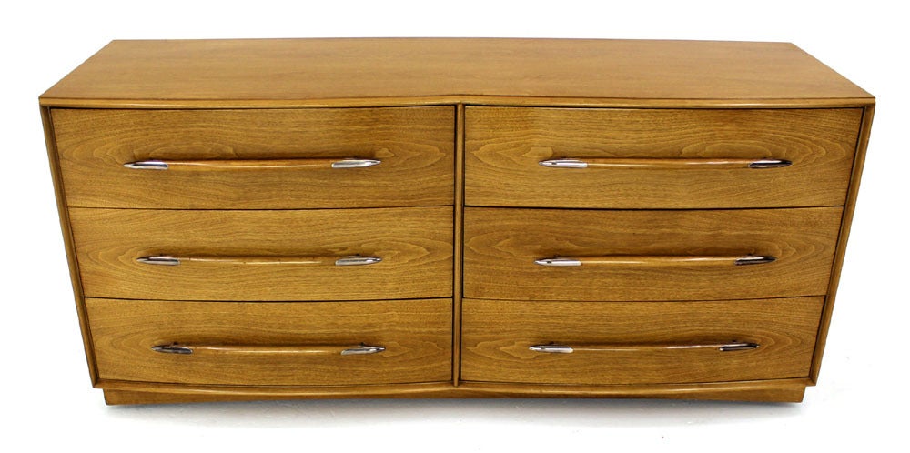 Lacquered Gibbings Widdicomb Mid Century Modern Dresser Credenza Light Walnut
