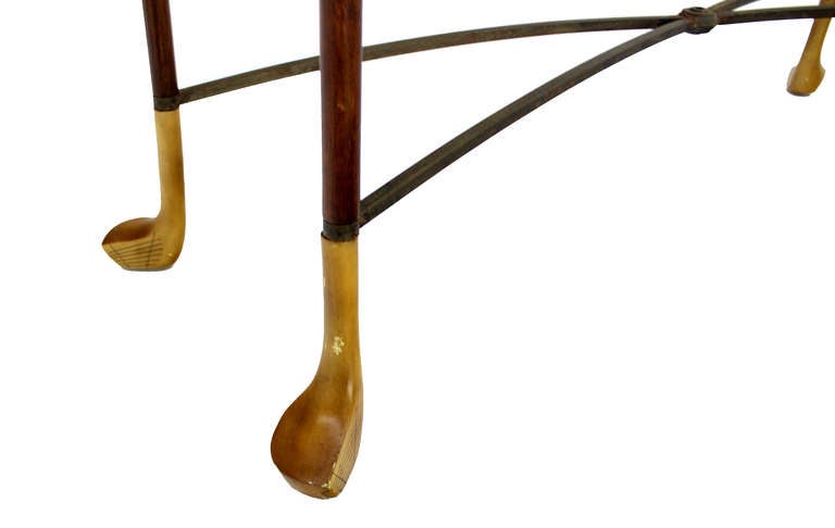 Unusual unique golf clubs theme console table.