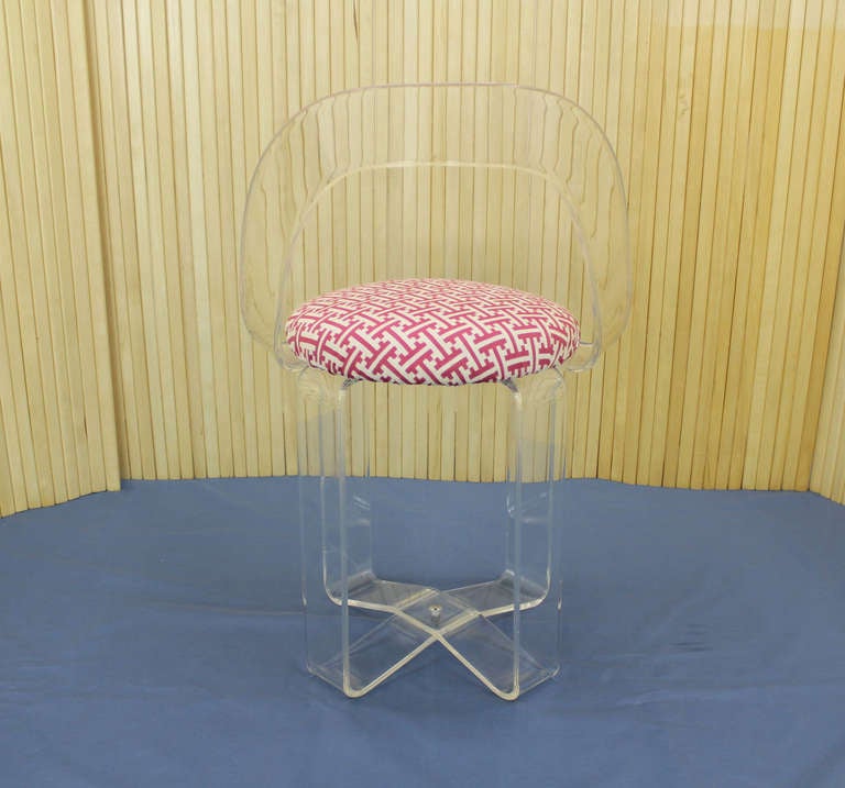 Mid-Century Modern Lucite Vanity Chair or Piano Stool 2