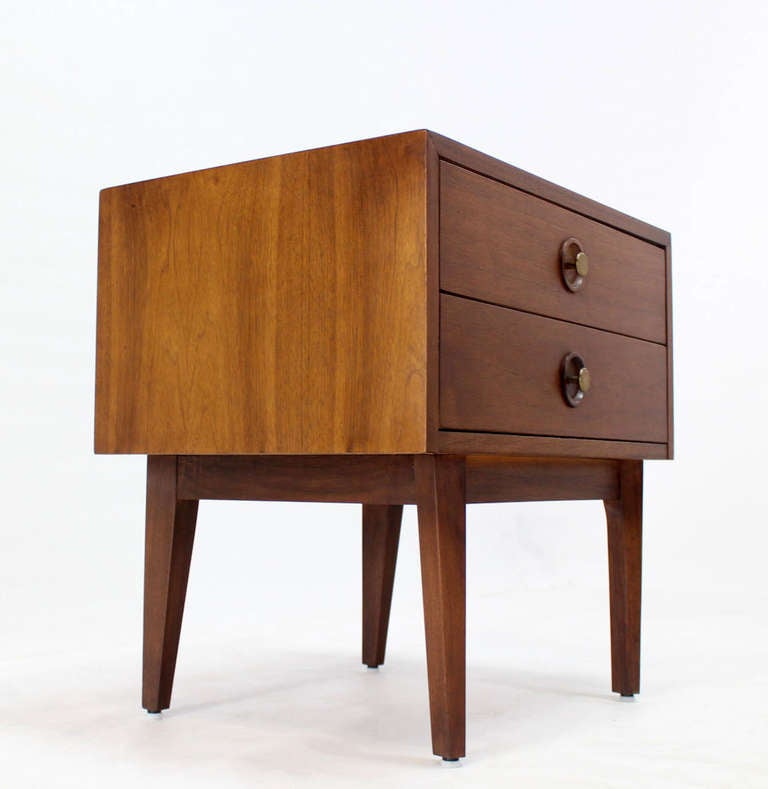 Pair of Mid-Century Modern, Two-Drawer Night Stands or End Tables 2
