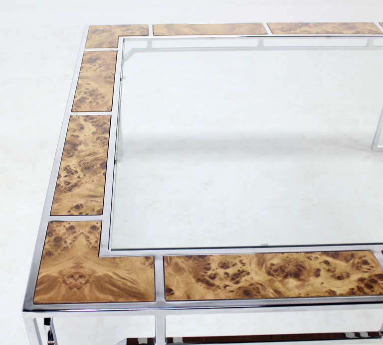 square glass and chrome coffee table