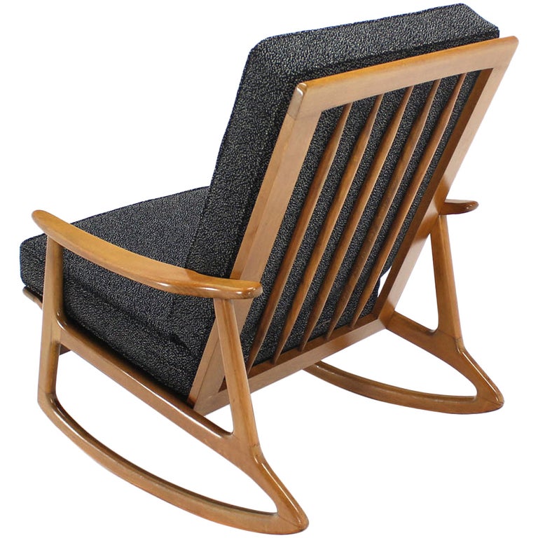 Danish Modern Rocking Lounge Chair New Upholstery For Sale