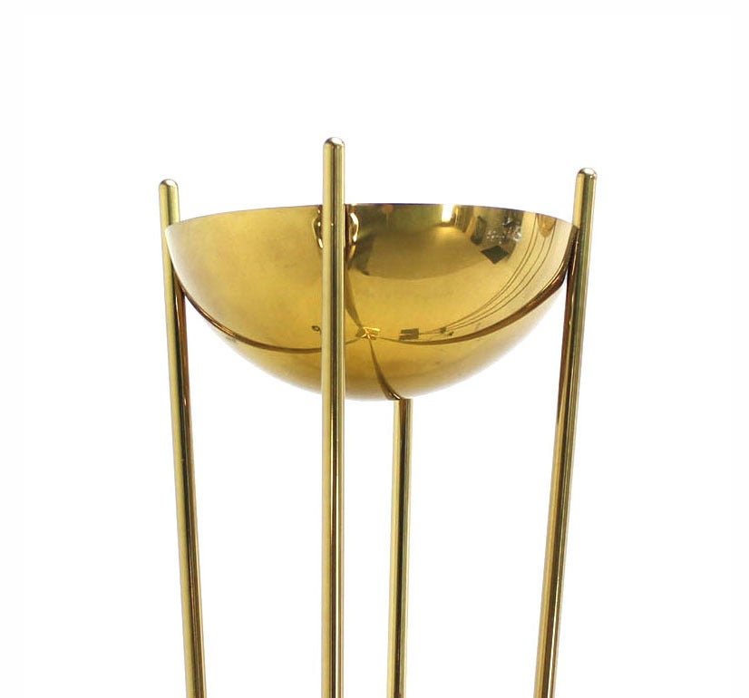 American Pair of Brass Mid-Century Modern Halogen Floor Lamps