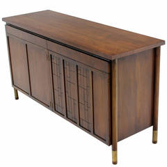 Johnson John Stuart Credenza or Dresser Two Doors Drawers Brass Leg Tips 9