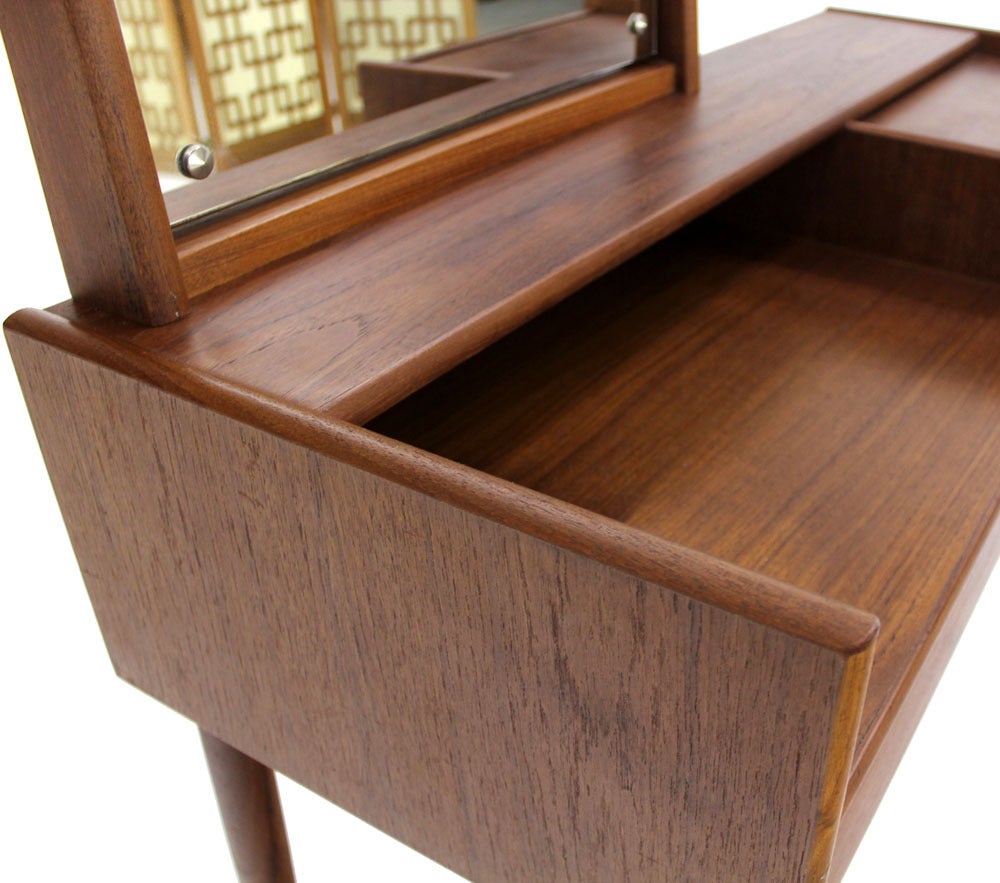 Danish Mid Century Modern Teak Dressing Table Vanity 2