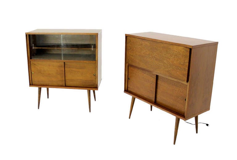 Pair of very nice mid century modern cabinets in style of Paul McCobb