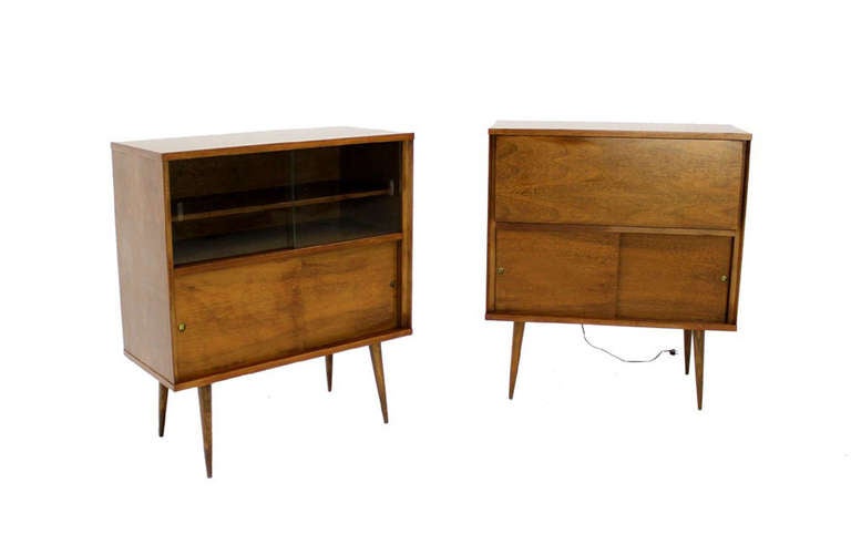 Pair of Mid-Century Modern Cabinet Bookcases 4