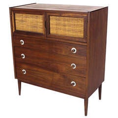 Oiled Walnut, Danish Mid-Century Modern Men's High Chest or Dresser