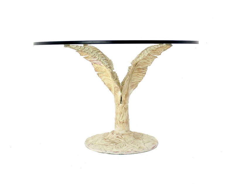 American Cast Aluminum Banana Tree-Leaf, Round Dining or Center Table