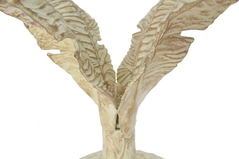Mid-Century Modern Cast Aluminum Banana Tree-Leaf, Round Dining or Center Table