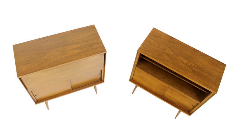 Pair of Mid-Century Modern Cabinet Bookcases In Excellent Condition In Rockaway, NJ