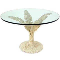 Cast Aluminum Banana Tree-Leaf, Round Dining or Center Table