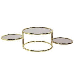 Mid Century Modern Round Tube Frame Expandable Coffee Table 7