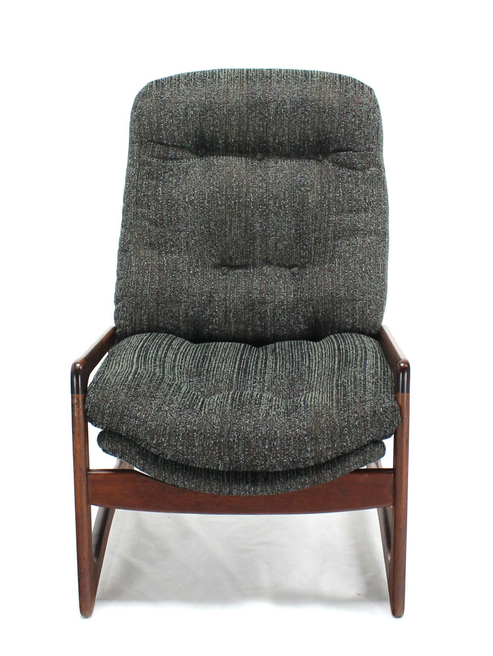 Newly upholstered Adrian Pearsall lounge chair. Gorgeous oiled walnut frame.