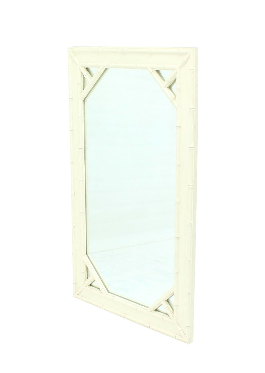 white bamboo mirror