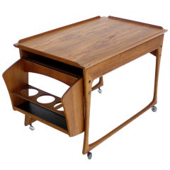 Danish Modern Rolling Teak Bar Cart 3