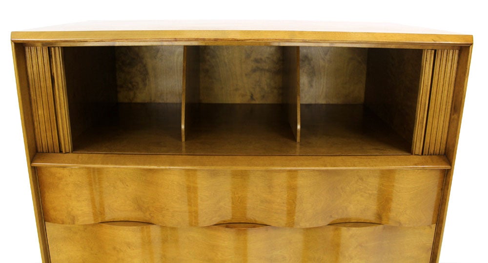 Swedish Modern Solid Birch High Chest or Dresser by Edmond Spence In Good Condition In Rockaway, NJ