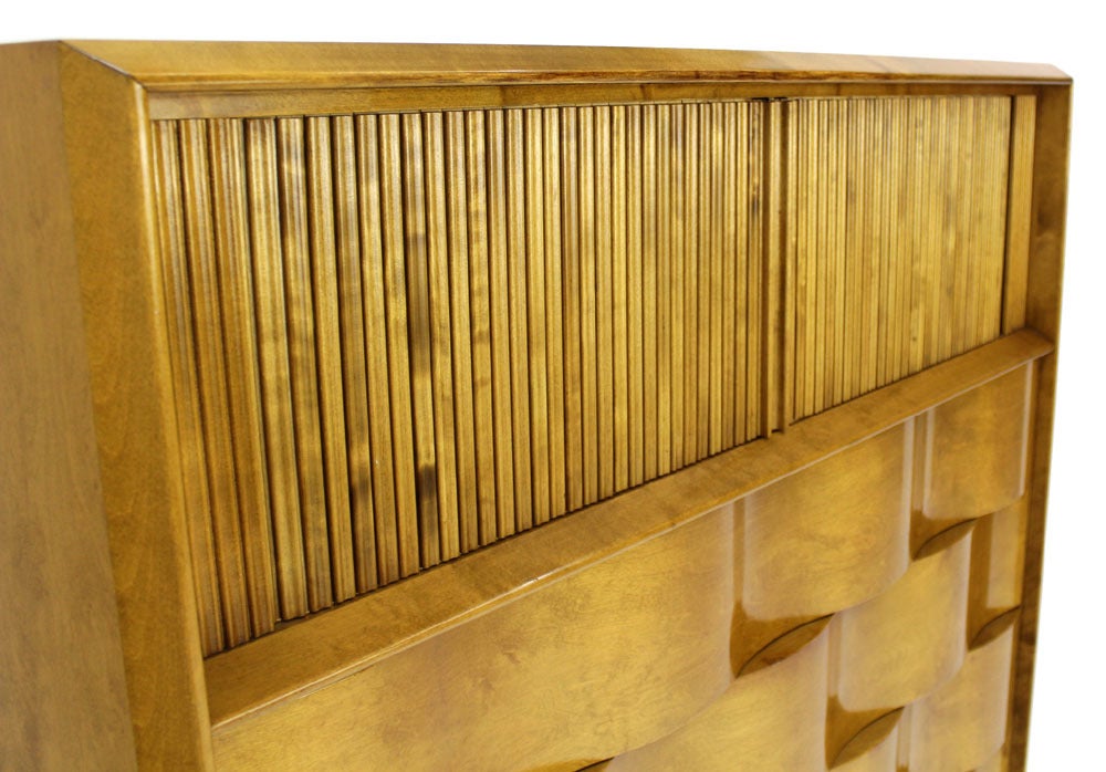 Mid-20th Century Swedish Modern Solid Birch High Chest or Dresser by Edmond Spence