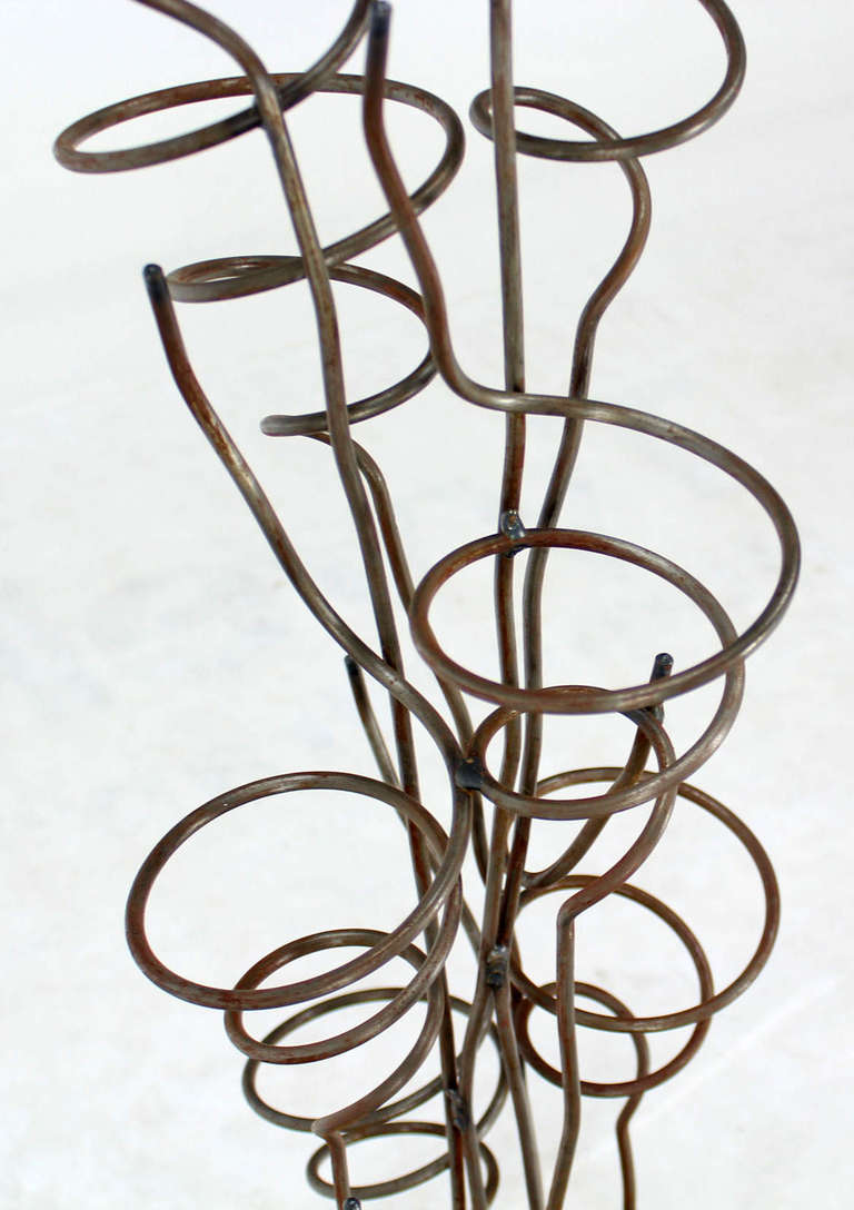American Wrought Iron Sculptural Wine Tree Rack