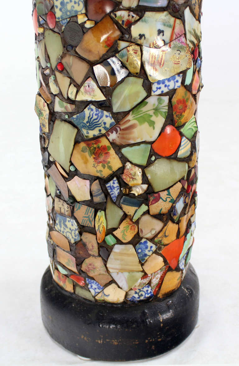 Mosaic Heavy Pottery Cane or Umbrella Stand 2