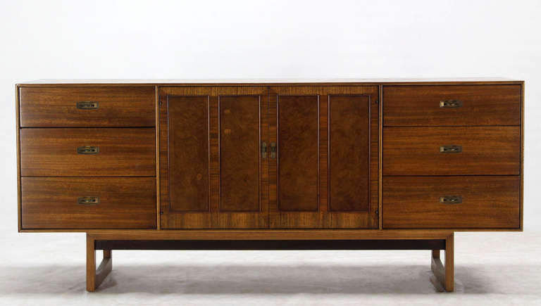 Mid-Century Modern Mid-Century Danish Modern Walnut Long Credenza Dresser