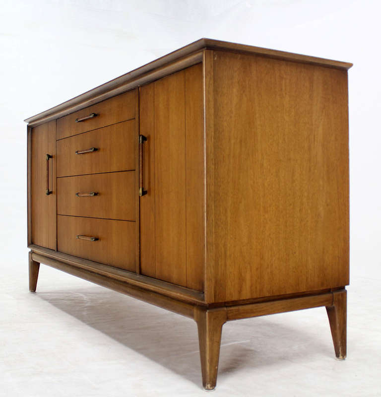 American Mid-Century Modern Walnut Credenza or Sideboard Dresser