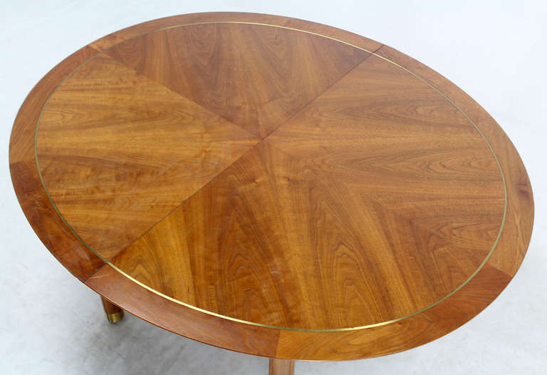 Mid-20th Century Baker Mid-Century Modern Walnut Oval Dining Table with One Leaf