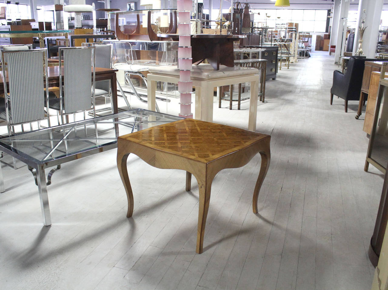 Beautiful parquet top Italian coffee table in excellent condition.
