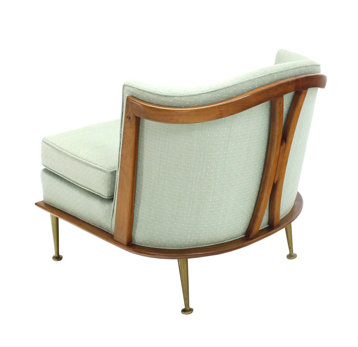 Lounge Chair on Fluted Brass Legs For Sale at 1stdibs